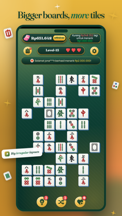 Mahjong tile board with classic Characters and Bamboo sets