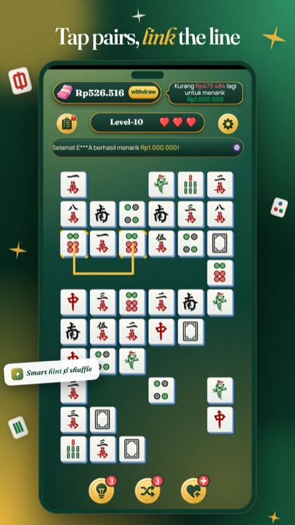 Daily tasks and level milestone rewards screen